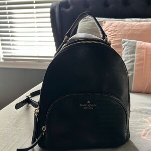 kate spade Black Pebbled Leather Mini Backpack with Gold Hardware
